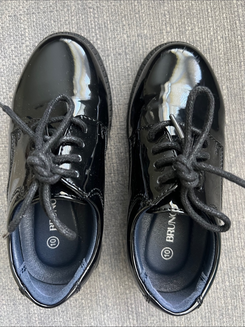 Bruno Marc Kids Black Patent Lace-Up Dress Shoes